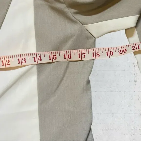 4th & Reckless Panel Color Block Blazer Size Small Two Tone Beige Ecru Career - Picture 8 of 11